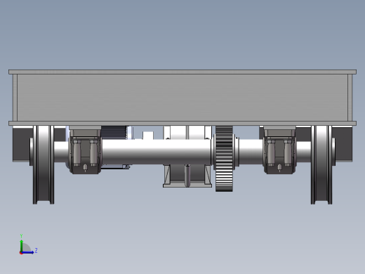 60T电动平车装配三维SW模型左视缩略图