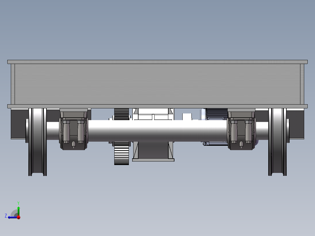 60T电动平车装配三维SW模型右视图