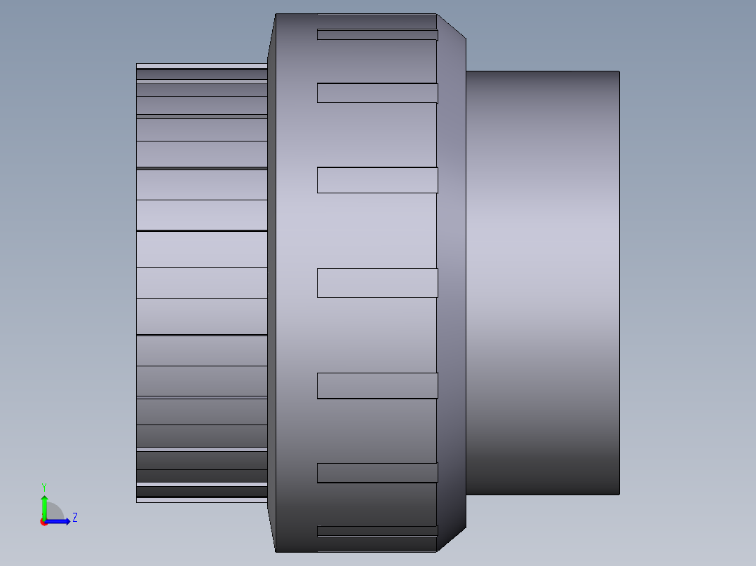 11BIV 用溶剂焊接插座结合，EPDM或FPM材质的O形环左视图