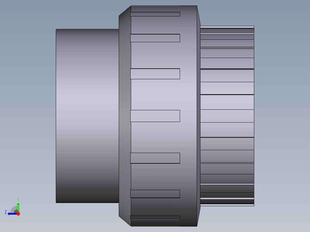 11BIV 用溶剂焊接插座结合，EPDM或FPM材质的O形环右视图