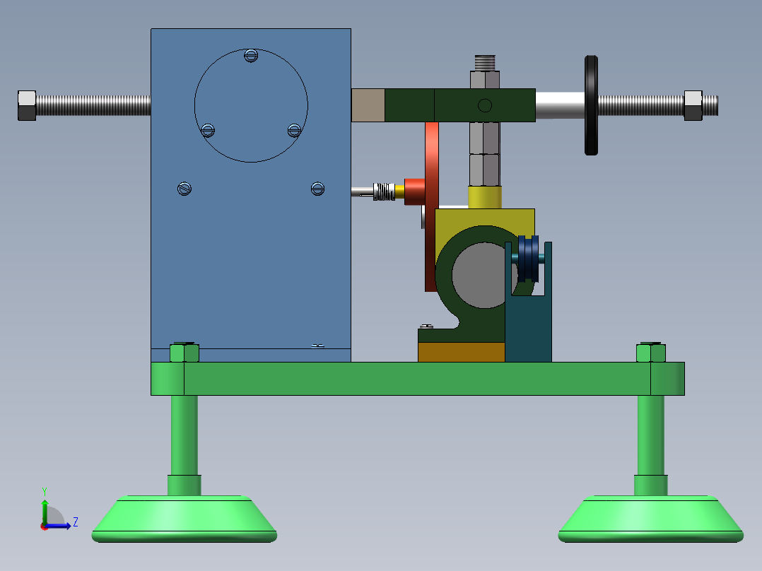 往复式摩擦试验机结构三维左视图