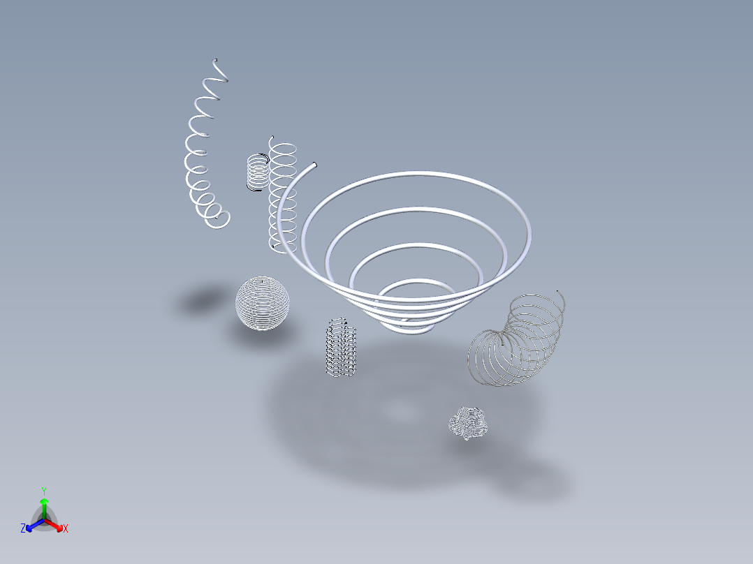 各种弹簧合集三维模型