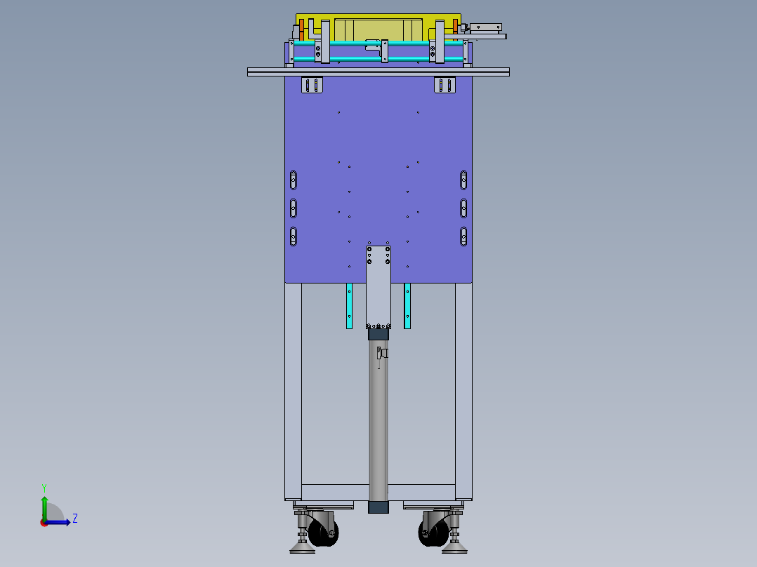 管料分料机（sw18可编辑+工程图+bom）左视图