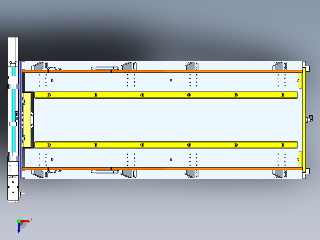 管料分料机（sw18可编辑+工程图+bom）俯视图