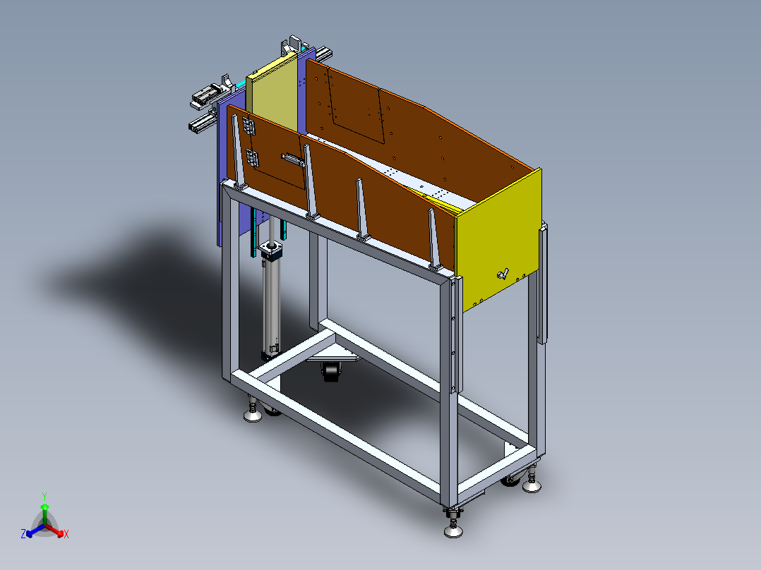 管料分料机（sw18可编辑+工程图+bom）正等轴测图