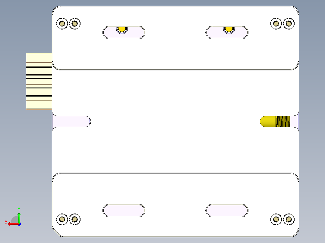 不规则金属书页板钻孔铣槽CNC工装治具模型后视图
