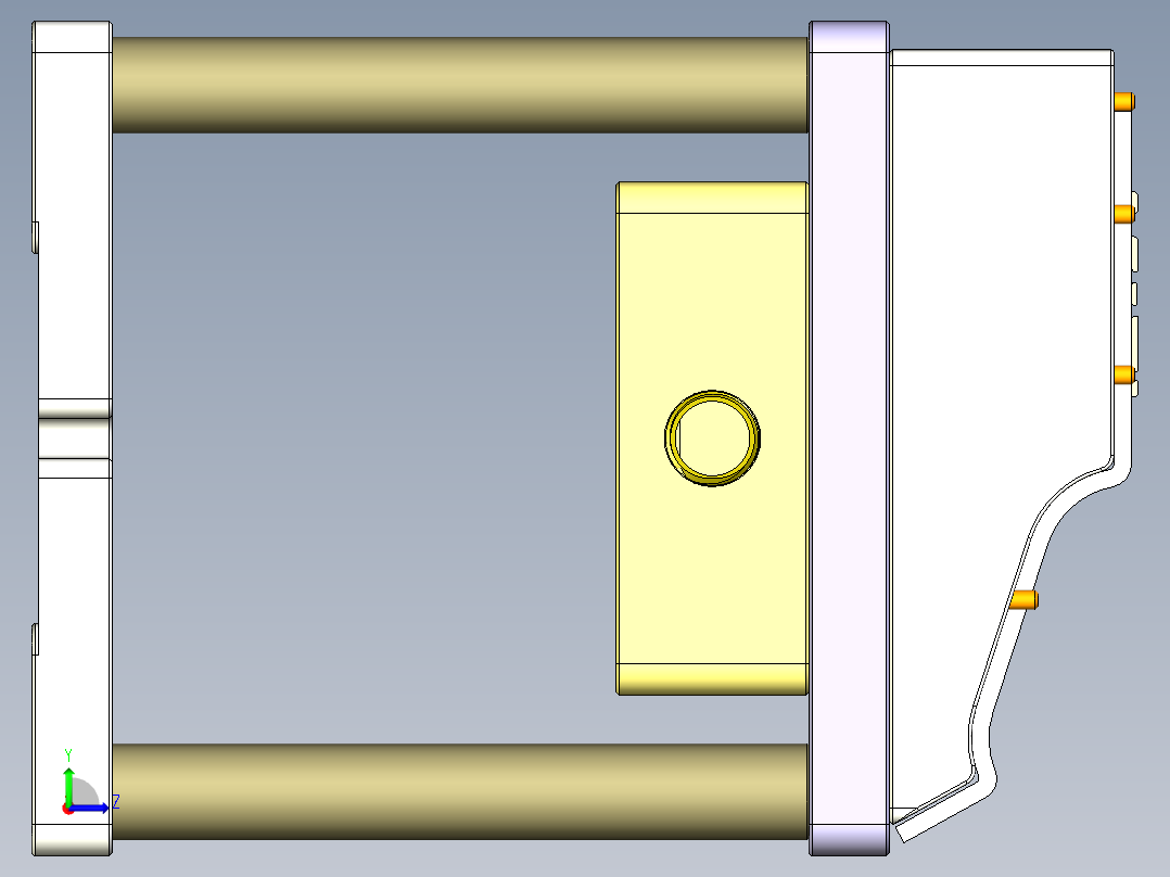 不规则金属书页板钻孔铣槽CNC工装治具模型左视图