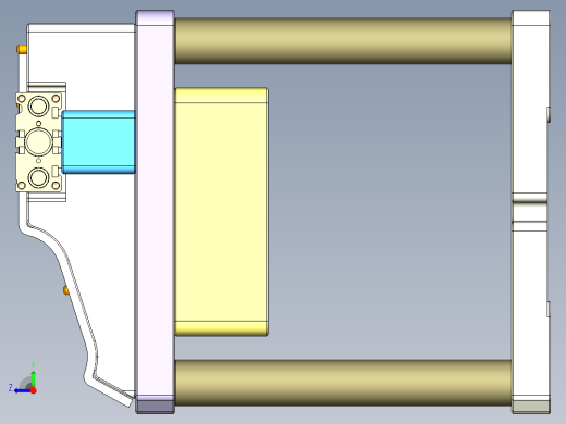 不规则金属书页板钻孔铣槽CNC工装治具模型右视缩略图