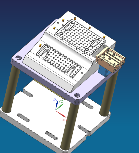 不规则金属书页板钻孔铣槽CNC工装治具模型