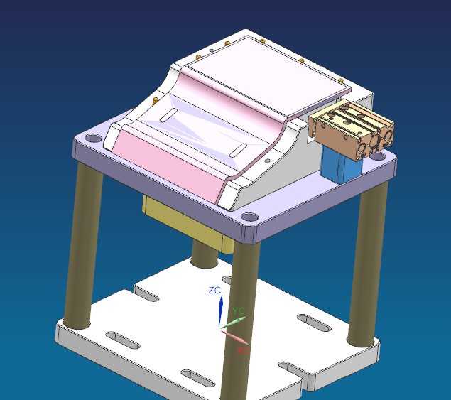 不规则金属书页板钻孔铣槽CNC工装治具模型