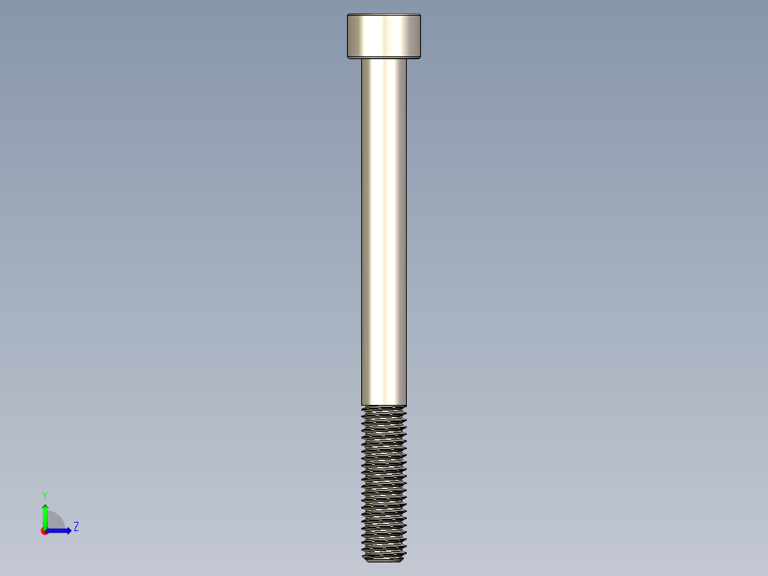 Screw_DIN_912_M8x90_A2.STEP公制内六角螺钉左视图