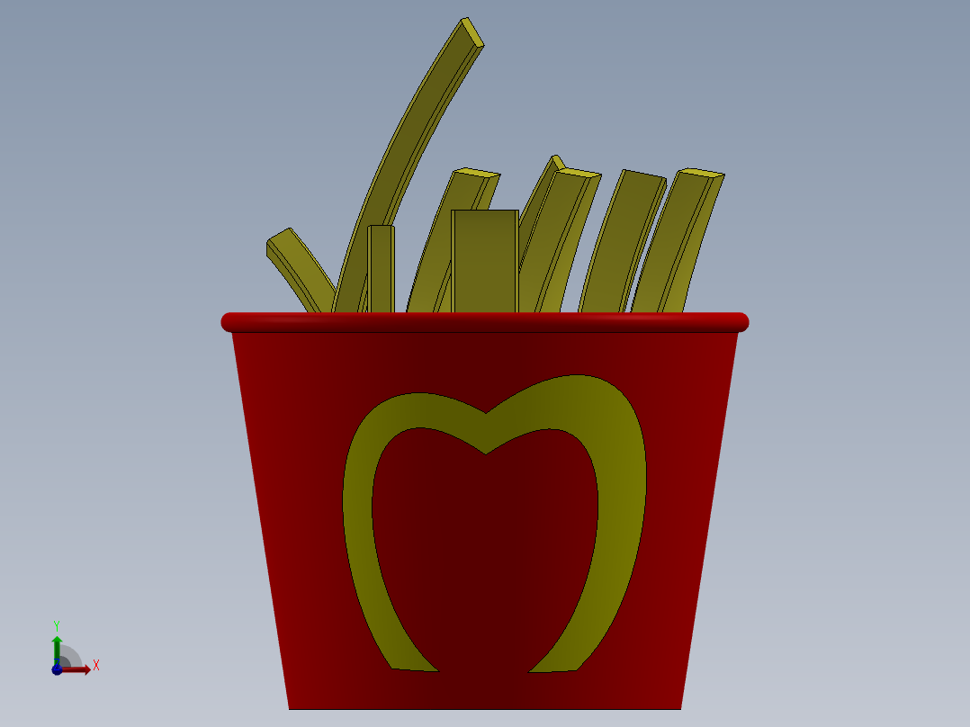 麦当劳炸薯条前视图