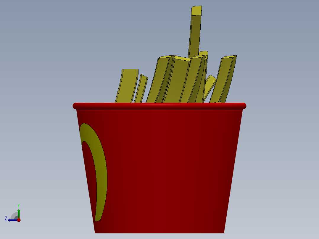 麦当劳炸薯条右视图