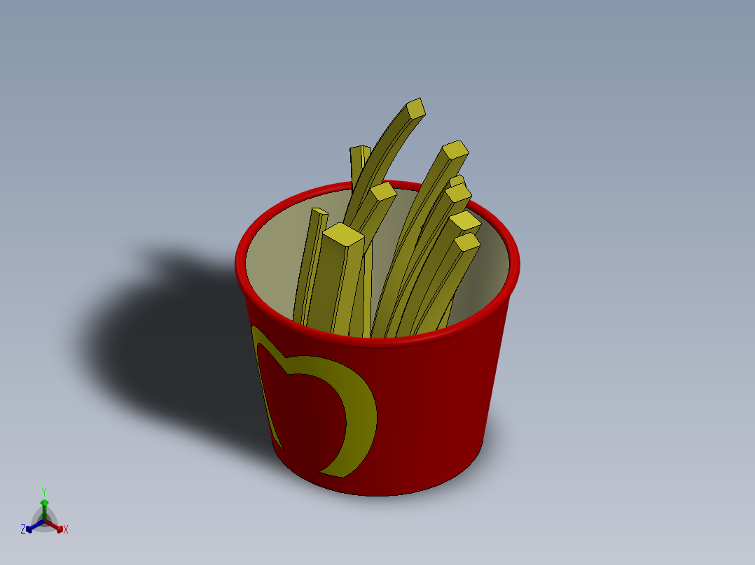 麦当劳炸薯条正等轴测图