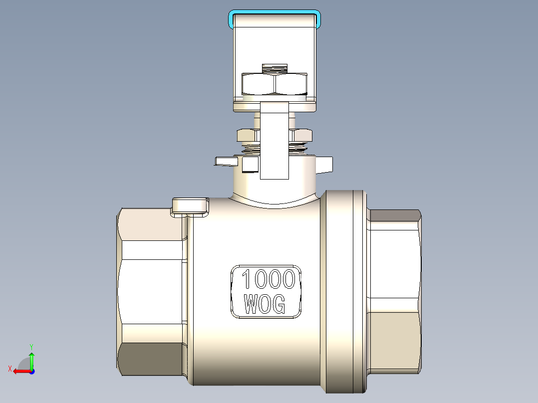 1寸不锈钢球阀后视图