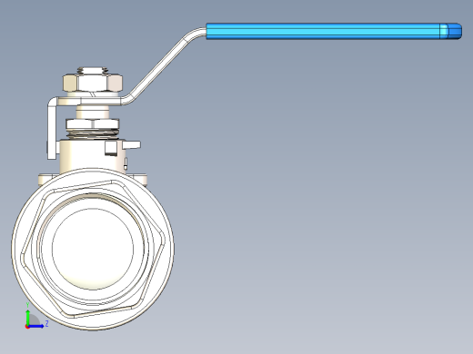 1寸不锈钢球阀左视缩略图