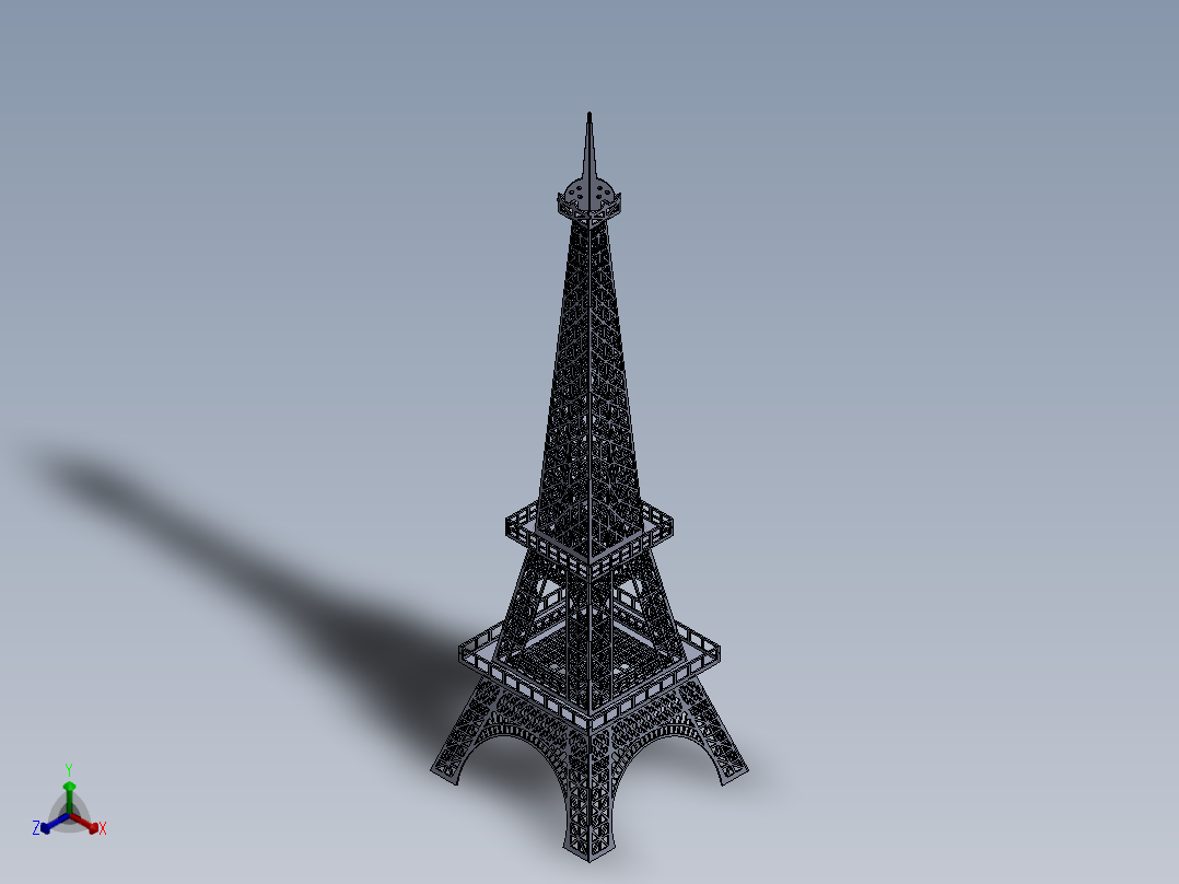 埃菲尔铁塔(5)正等轴测图