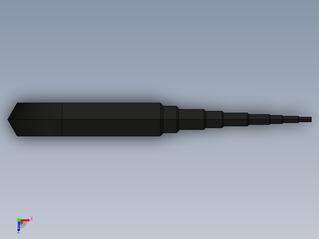 内六角扳手尺寸（10mm-1.5mm）俯视图