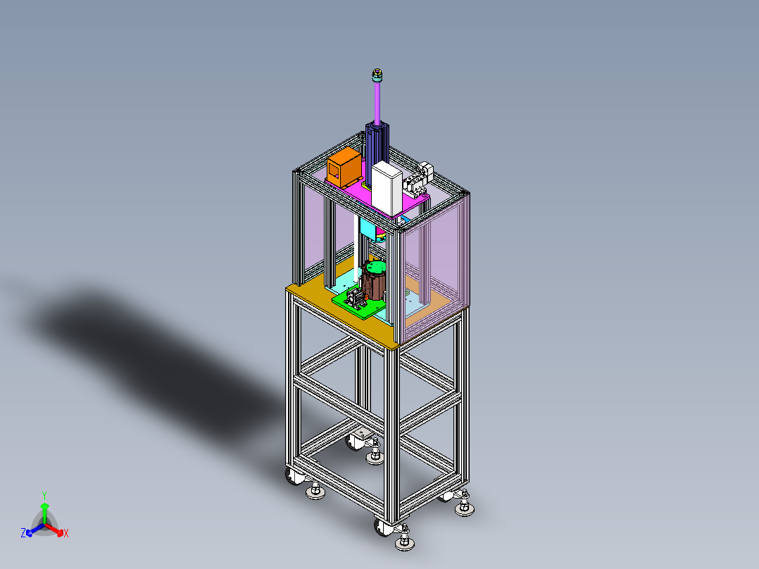 过滤网压装热熔铆接一体机正等轴测图