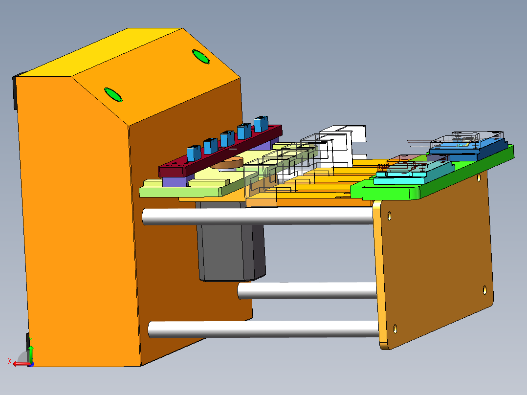 凸轮结构-钢丝绳耐磨测试治具后视图