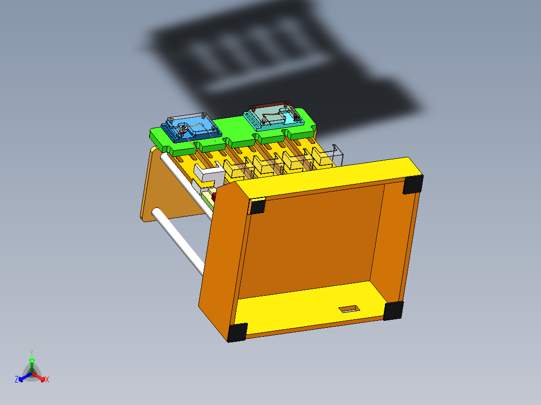 凸轮结构-钢丝绳耐磨测试治具正等轴测图