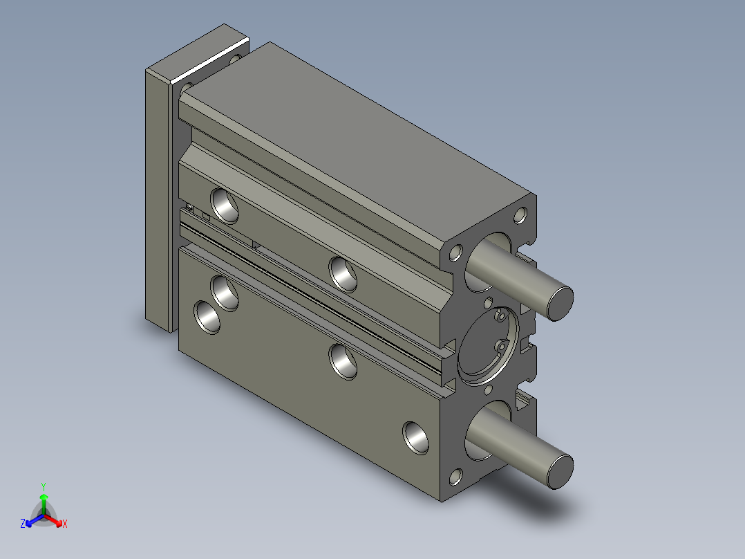 气缸TCL20x60S(0)+(CS1-G-2)正等轴测图