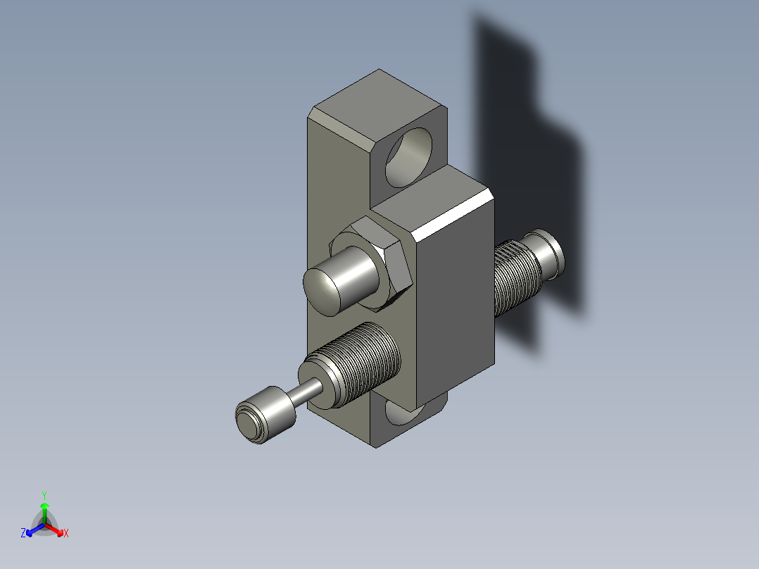 滑台止动调整组件B主视图