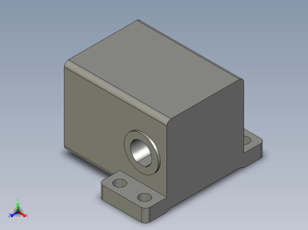 推杆牙箱60W(水平推)H正等轴测图