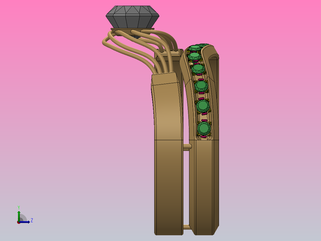 结婚戒指左视图