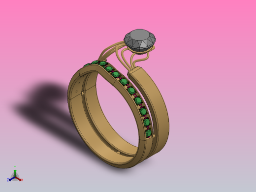 结婚戒指正等轴测缩略图