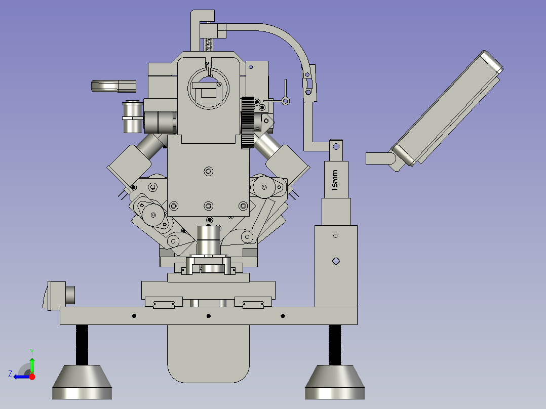 杠杆式光纤变力压接装置右视图