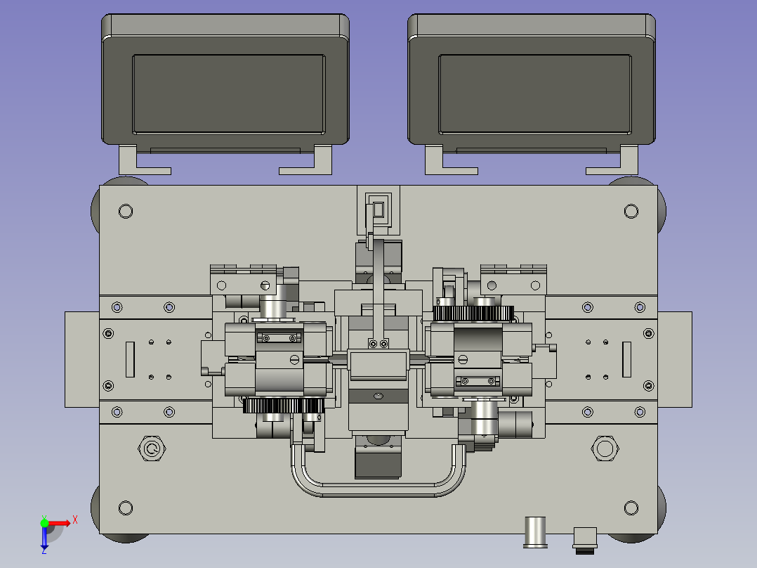 杠杆式光纤变力压接装置俯视图