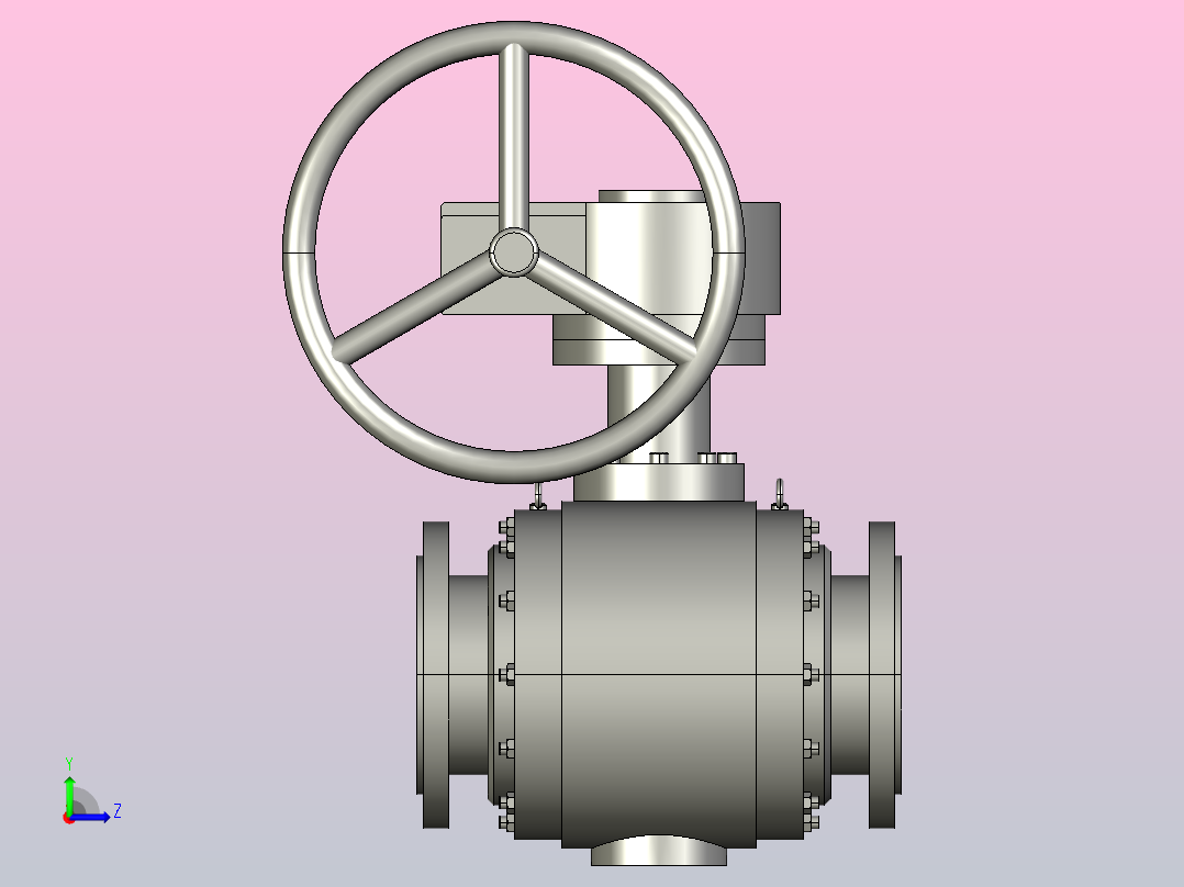 QD47-347-647-747-9B47-64 锻钢固定式球阀[300]左视图