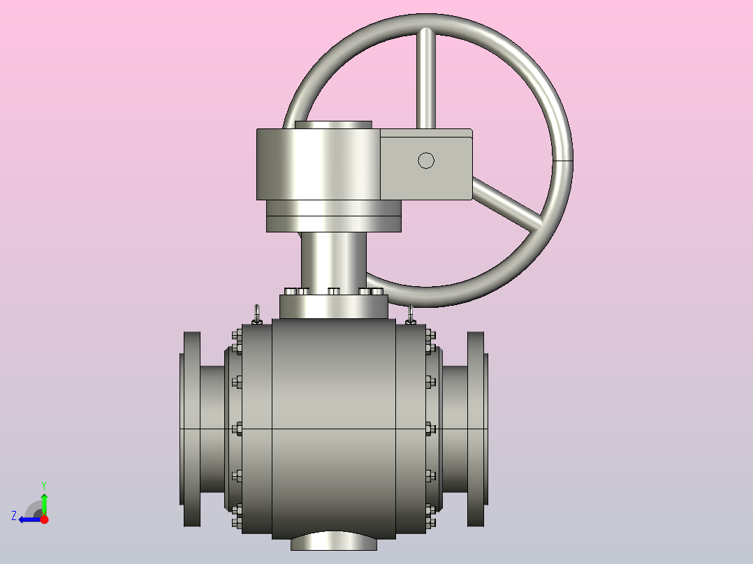 QD47-347-647-747-9B47-64 锻钢固定式球阀[300]右视图
