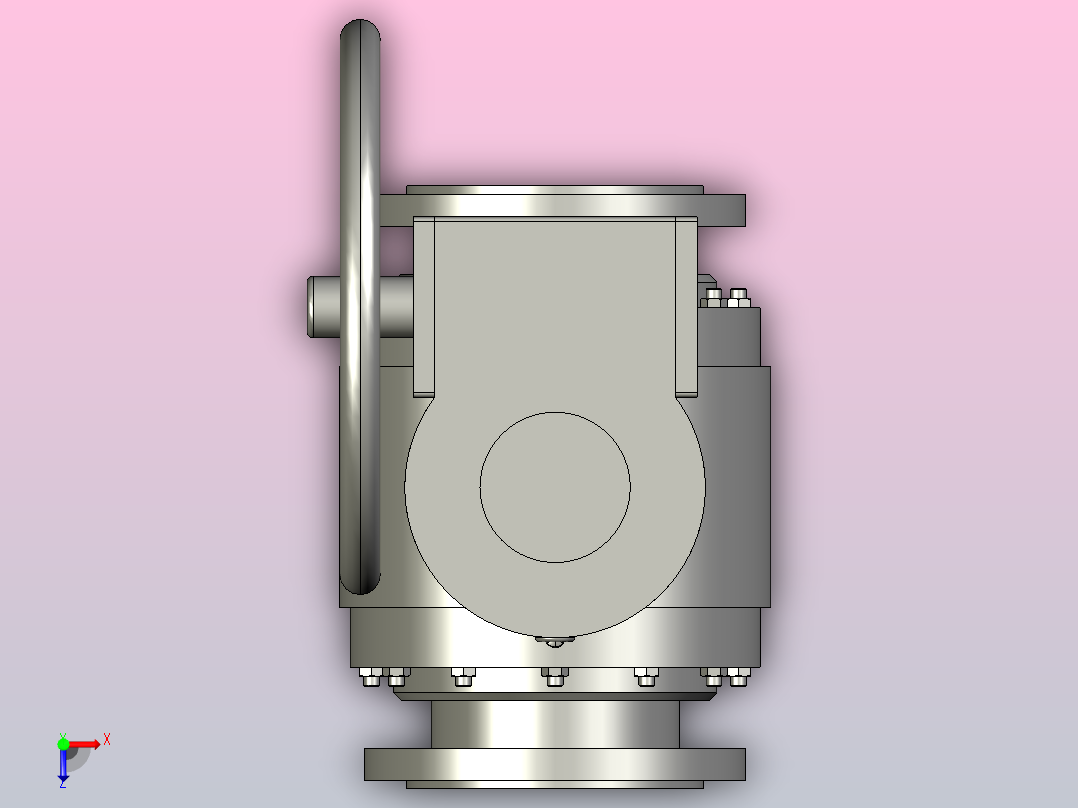 QD47-347-647-747-9B47-64 锻钢固定式球阀[300]俯视图