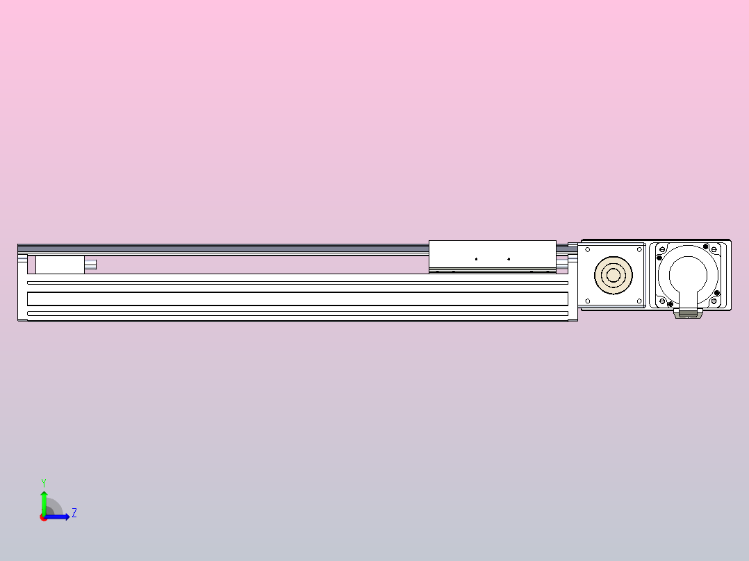 皮带直线轴半封闭可选导轨TPA-HNB-175D-140-L400-MR-C-P75-N3左视图
