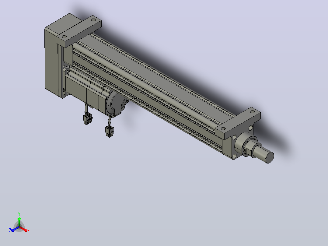 轻载电动缸TPA-ESR63-2010C-L400-MR-LB-W-P75-C3主视图