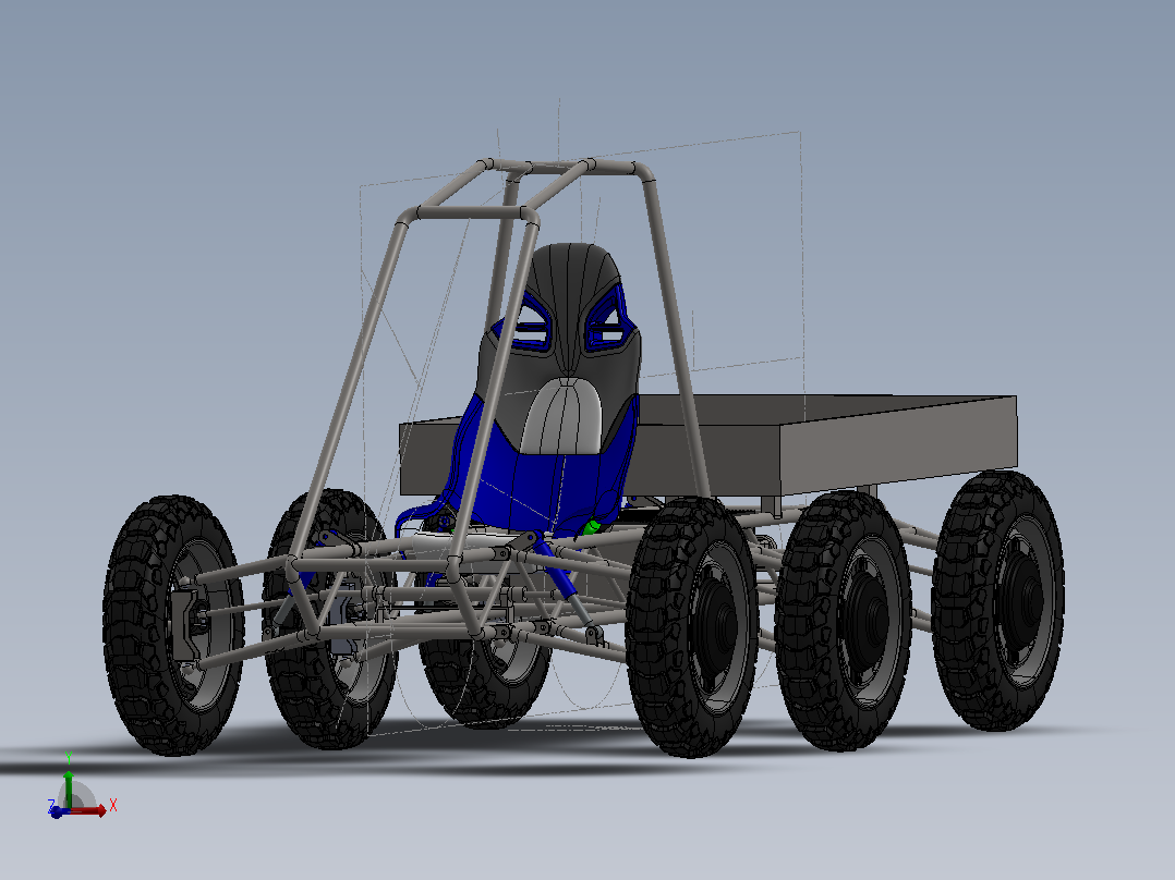 6-wheel六轮驱动越野型电动卡丁车结构主视图