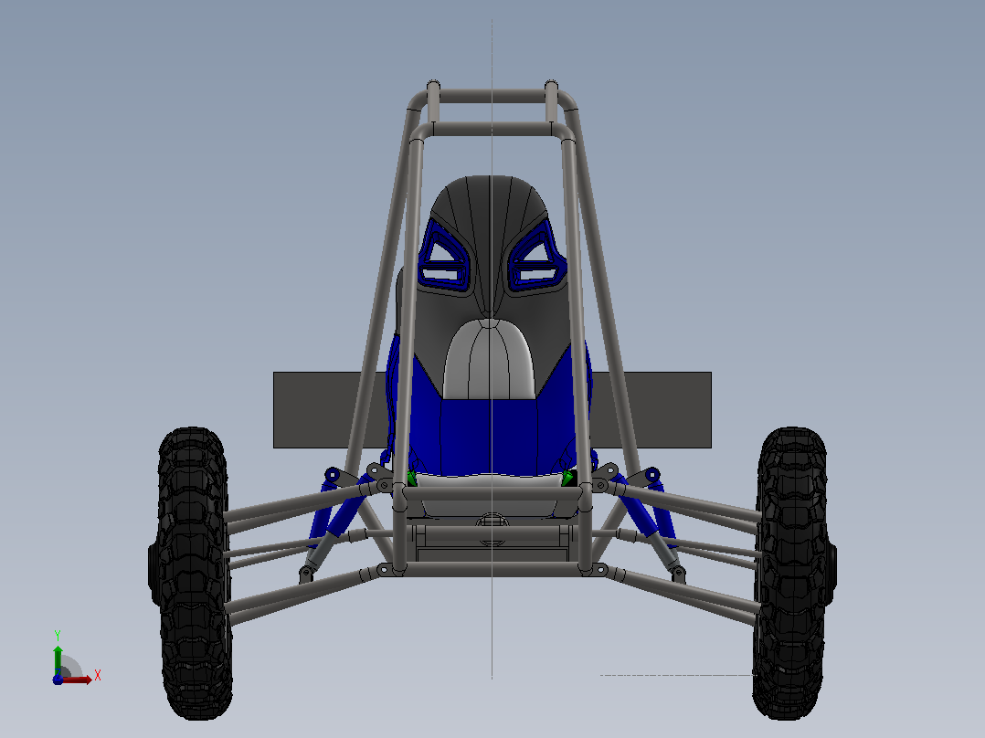 6-wheel六轮驱动越野型电动卡丁车结构前视图