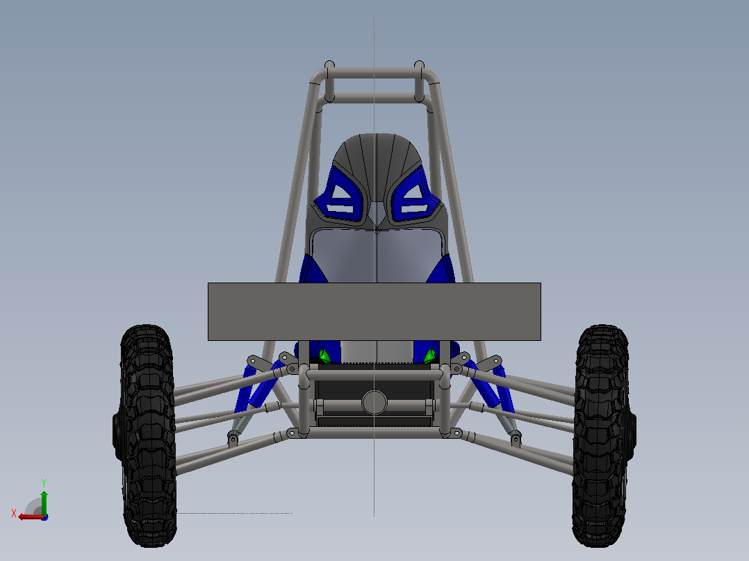 6-wheel六轮驱动越野型电动卡丁车结构后视图