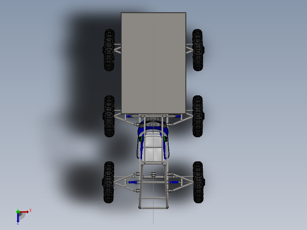 6-wheel六轮驱动越野型电动卡丁车结构俯视图