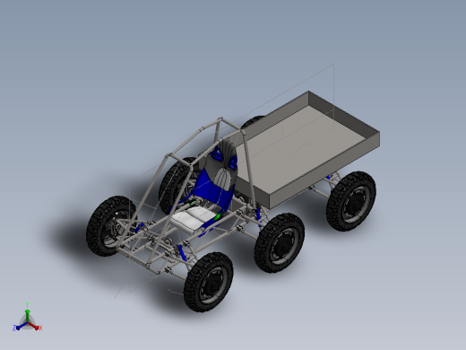 6-wheel六轮驱动越野型电动卡丁车结构正等轴测缩略图