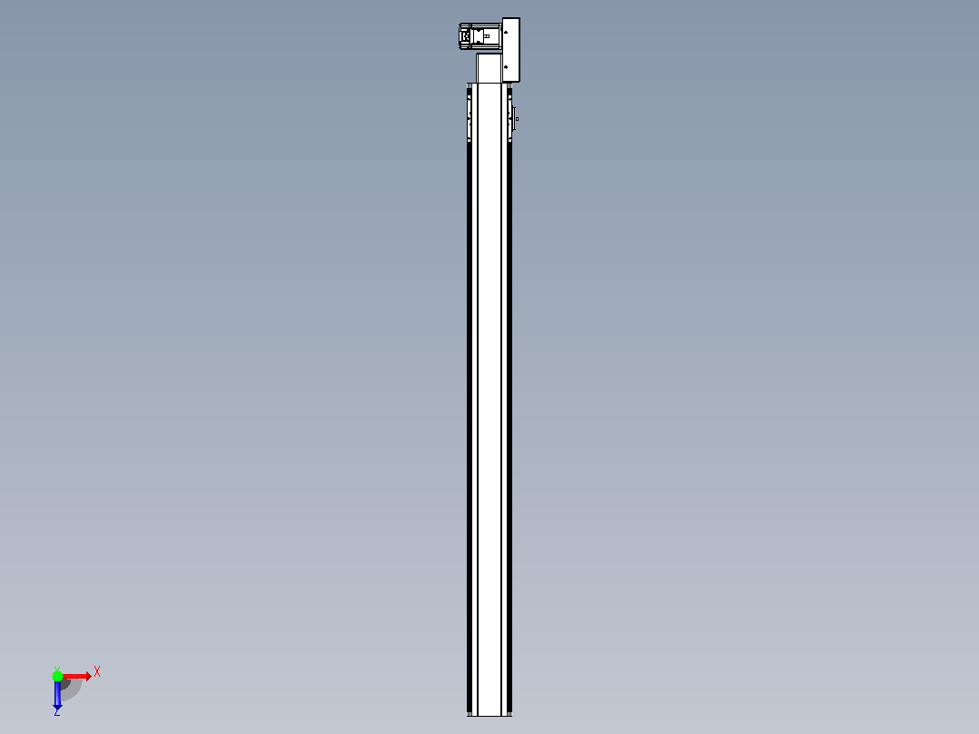 皮带直线轴半封闭可选导轨TPA-HNB-105D-90-L1250-ML-Y-P20-N3俯视图