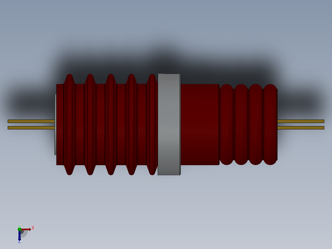 CWC-20KV╱3150A-4000A户外高压陶瓷穿墙套管[CWB-20／2000]俯视图