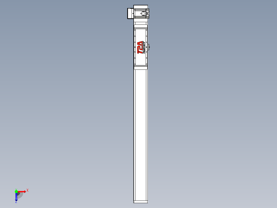 伺服电机集成皮带传动直线执行器TPA-OCB-120-224-L950-RU-P75-N3俯视图