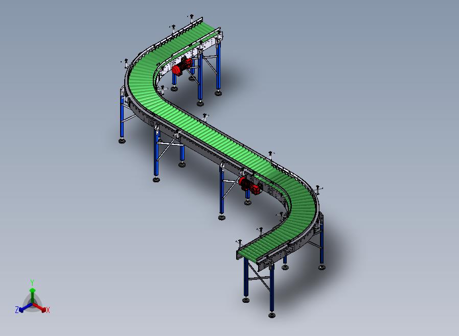 转弯流水线正等轴测图