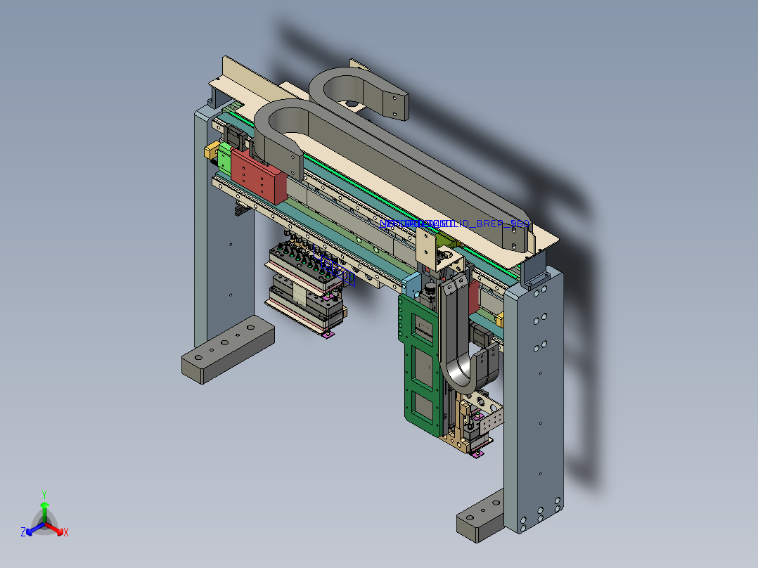 双工位多吸嘴龙门式取放模块proe5.0可编辑