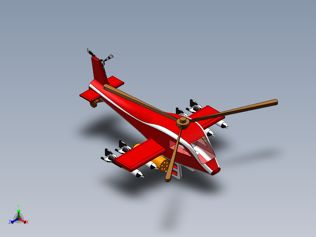 直升机正等轴测图