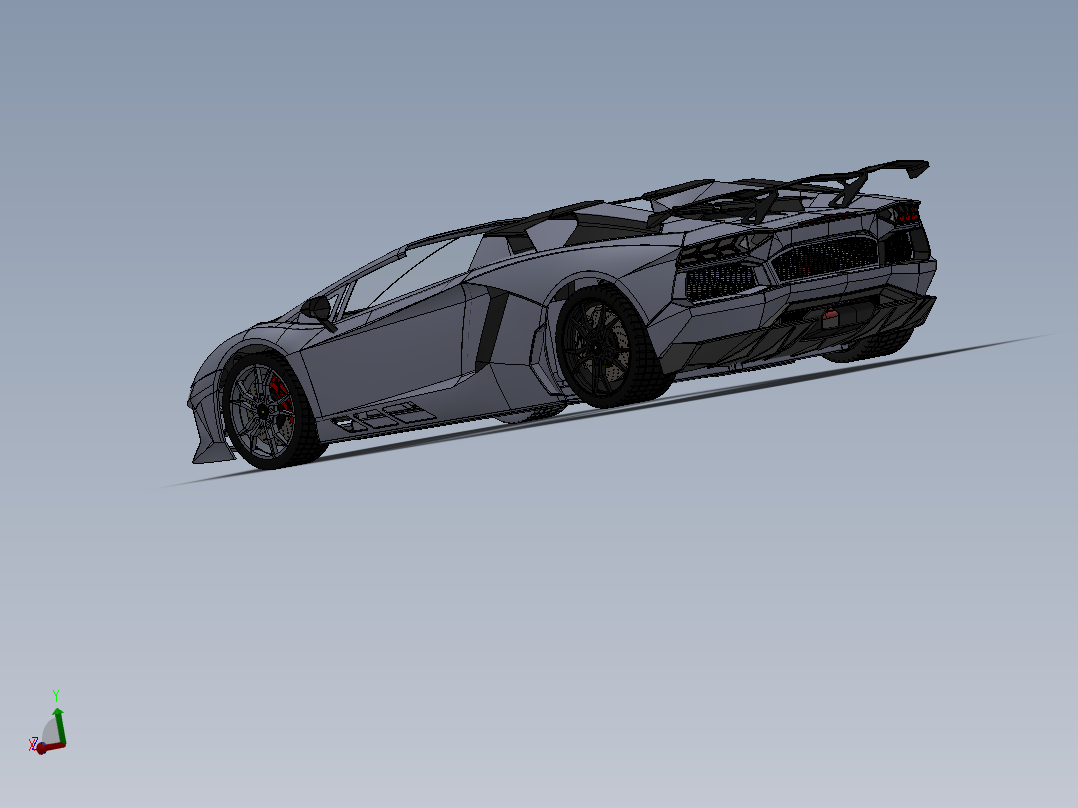 Aventador SV跑车模型3D图纸 Solidworks设计 附STEP