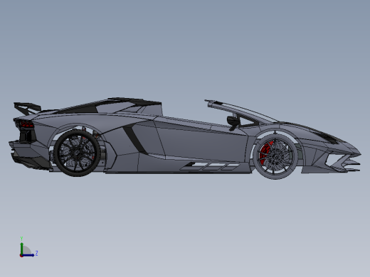 Aventador SV跑车模型3D图纸 Solidworks设计 附STEP左视缩略图